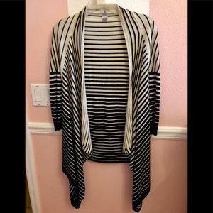 Cache Navy and Beige Striped Cover. Size S. EUC